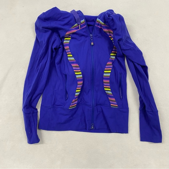 Lululemon In Stride Blue ZIp Jacket Hoodie 8 - Picture 1 of 7